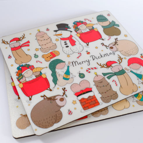 Merry Dickmass Glitter Placemats
